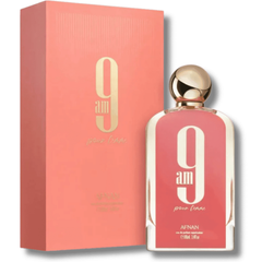 Afnan 9AM Pour Femme 100 ML EDP original women’s perfume available at Luca Perfumes Qatar – modern floral fruity fragrance in Doha Qatar