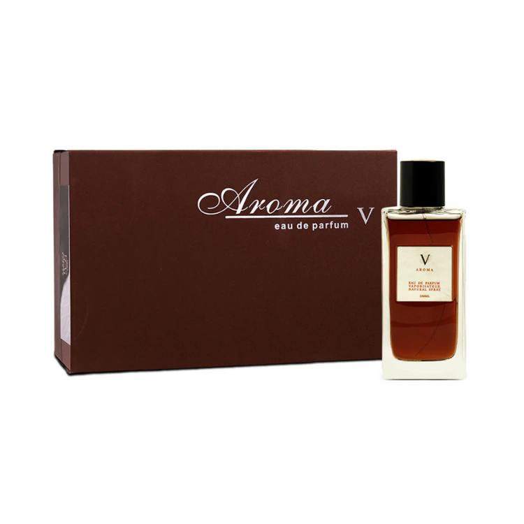 Aurora Scents Aroma V 100 ML EDP at Luca Perfumes Qatar, original unisex premium fragrance with deep woody, spicy, and amber notes available in Doha, Qatar with fast delivery.