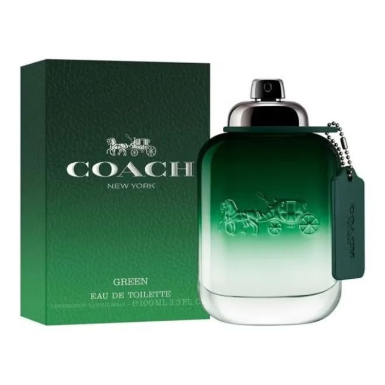 Coach New York Green 100ml EDT perfume with fresh woody scent, original fragrance in Qatar