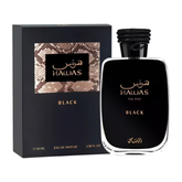 Rasasi Hawas Black Eau de Parfum 100ML EDP – bold spicy men’s fragrance available at Luca Perfumes Qatar.