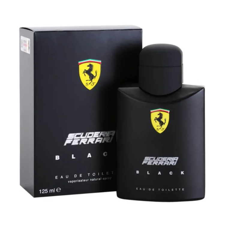 Ferrari Scuderia Ferrari Black 125 ML EDT original men’s perfume available at Luca Perfumes Qatar – fresh woody aromatic fragrance in Doha Qatar