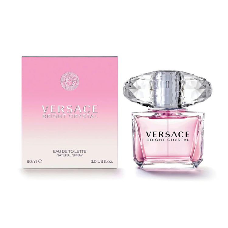 “Versace Bright Crystal 90ml EDT perfume with fresh fruity floral scent, original fragrance in Qatar”