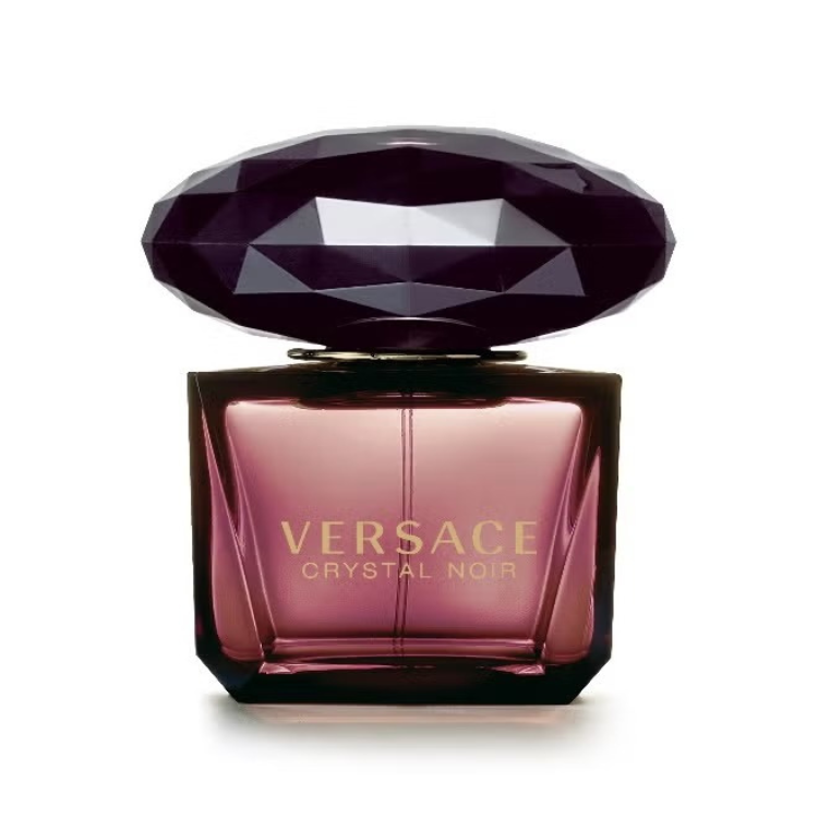 “Versace Crystal Noir 90ml EDT perfume with soft spicy floral scent, original fragrance in Qatar”