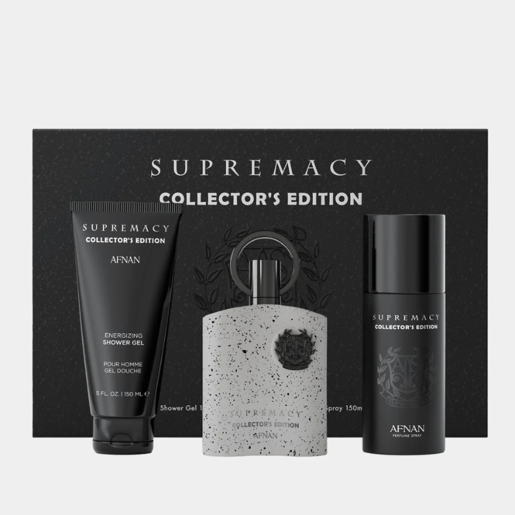 Afnan Supremacy Collector’s Edition Gift Set EDP 100ML available at Luca Perfumes Qatar – premium men’s fragrance gift set in Qatar
