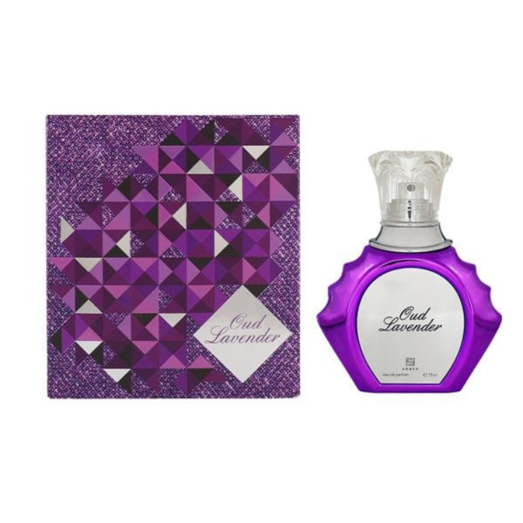 Ahmed Al Maghribi Oud Lavender Eau De Parfum 75ML available at Luca Perfumes Qatar – elegant oud and lavender fragrance perfume in Qatar

