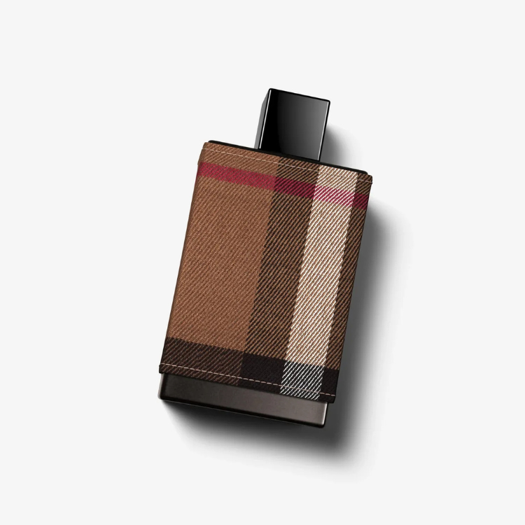 Burberry London for Men 100ml eau de toilette bottle with classic check design and dark cap
