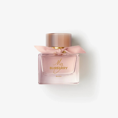 My Burberry Blush 90ml eau de parfum bottle in soft pink glass with ribbon detail around the neck
