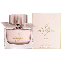 My Burberry Blush 90ml eau de parfum bottle in soft pink glass with ribbon detail around the neck
