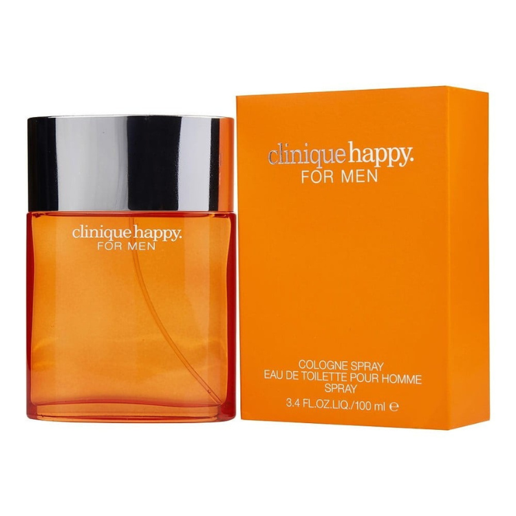 Buy Clinique Happy for Men Eau de Toilette 100ml 100ML EDT in Qatar, fresh men cologne, long lasting scent, best price Doha.
