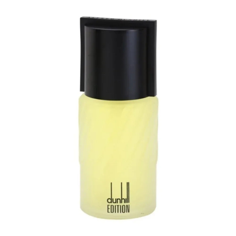 Dunhill London Edition for Men 100 ml Eau de Toilette in a clear rectangular glass bottle with a silver cap and light-toned fragrance inside.
