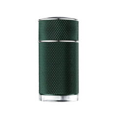 Dunhill London Icon Elite 100 ml Eau de Parfum in a clear rectangular glass bottle with a silver cap and rich amber-toned fragrance inside.
