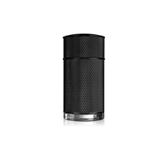 Dunhill London Icon Elite 100 ml Eau de Parfum in a clear rectangular glass bottle with a silver cap and rich amber-toned fragrance inside.
