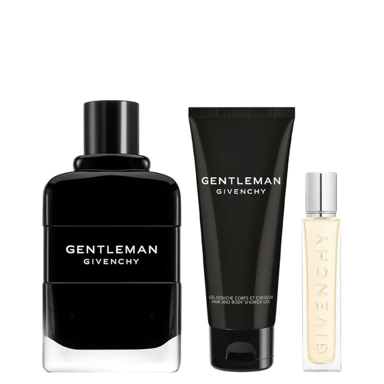 Givenchy Gentleman Gift Set 100ML Parfum luxury masculine woody fragrance gift set available at Luca Perfumes Qatar with fast delivery across Doha and Qatar