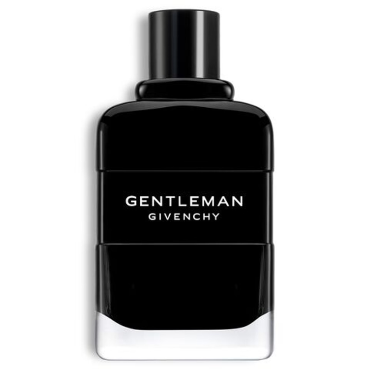 Gentleman Givenchy 100ml eau de parfum bottle in dark glass with silver logo and sleek design
