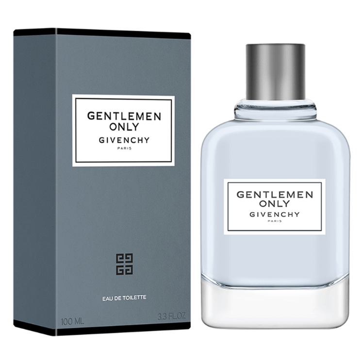 Gentleman Only 100ml eau de toilette bottle in clear glass with silver cap and simple design
