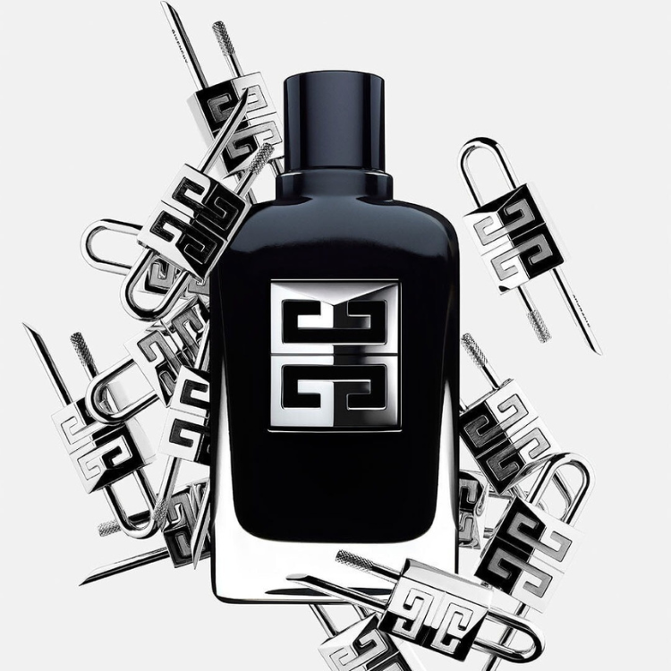 Gentleman Society 100ml eau de parfum bottle in black glass with silver logo and modern design

