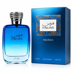 Rasasi Hawas Nautilus Eau De Parfum 100ML available at Luca Perfumes Qatar – fresh, aquatic men’s fragrance perfume in Qatar