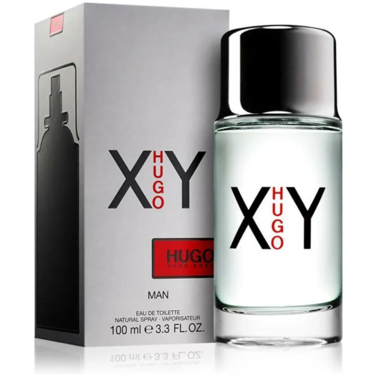 Hugo Boss XY Man 100ml EDT perfume with fresh woody aromatic scent, original fragrance in Qatar
