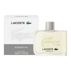 Lacoste Essential 125ML EDT for men – fresh everyday fragrance bottle available at Luca Perfumes Qatar.