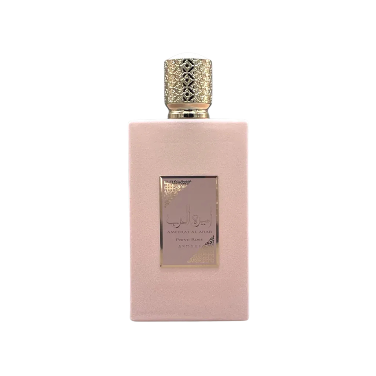 Lattafa Ameerat Al Arab Prive Rose 100ML EDP luxurious floral oriental fragrance for women available at Luca Perfumes Qatar with fast delivery in Doha
