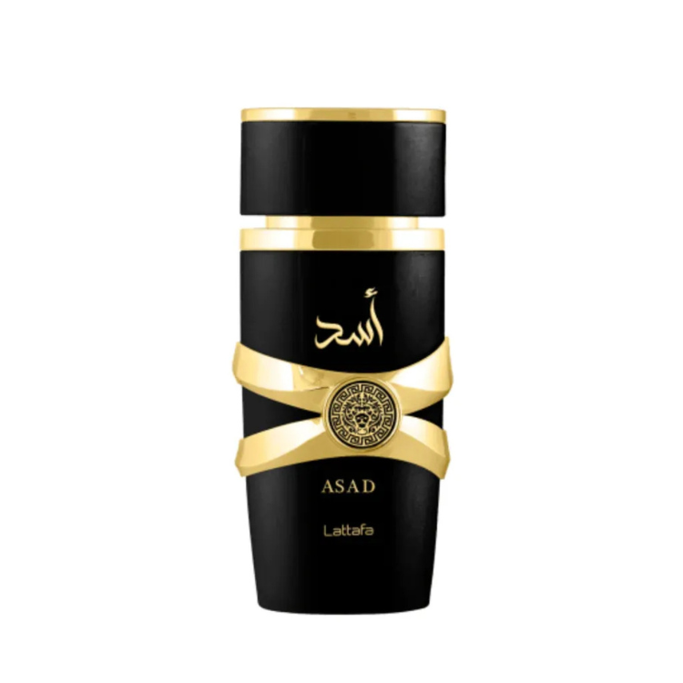 Lattafa Asad Black 100ML EDP intense woody oriental fragrance for men available at Luca Perfumes Qatar with fast delivery in Doha
