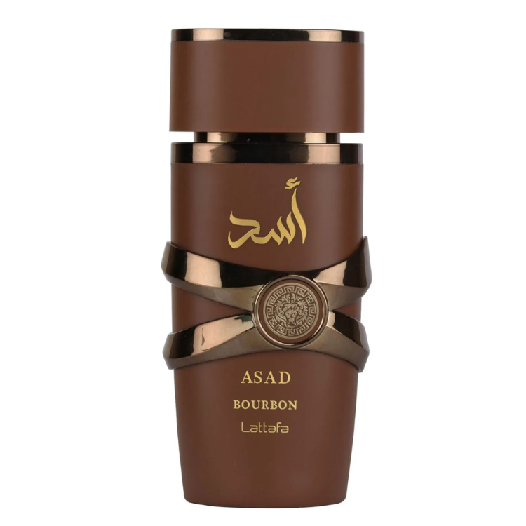 Lattafa Asad Bourbon 100ML EDP bold spicy woody fragrance for men available at Luca Perfumes Qatar with fast delivery in Doha
