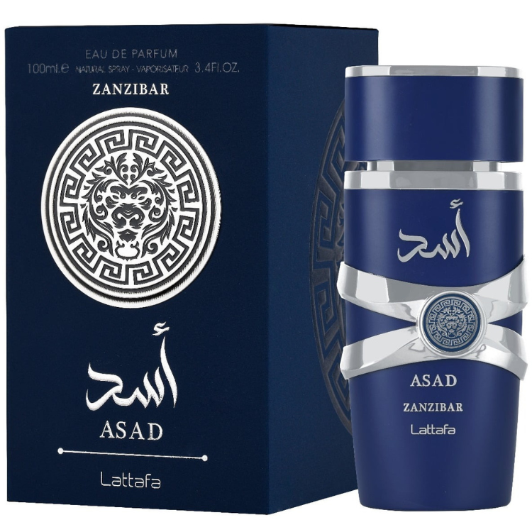 Lattafa Asad Zanzibar 100ML EDP warm spicy oriental fragrance for men available at Luca Perfumes Qatar with fast delivery across Doha
