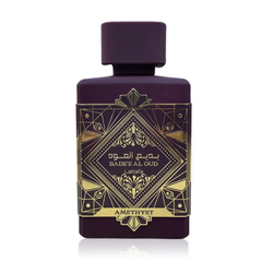 Lattafa Badee Al Oud Amethyst 100ML EDP luxurious oriental oud fragrance for men available at Luca Perfumes Qatar with fast delivery in Doha
