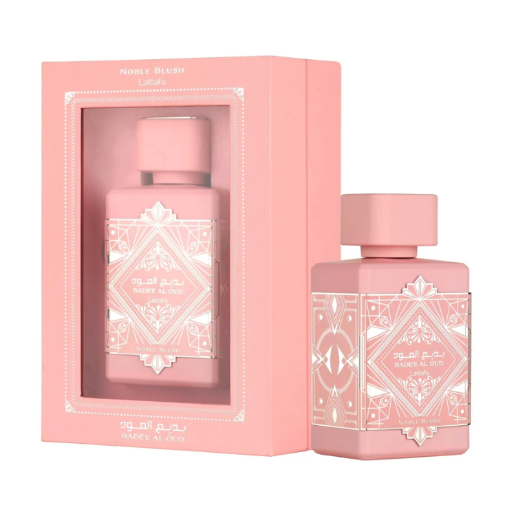 Lattafa Badee Al Oud Noble Blush EDP 100ML available at Luca Perfumes Qatar – luxurious floral gourmand fragrance perfume in Qatar
