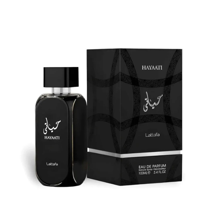 Lattafa Hayaati Black 100ML EDP rich floral oriental fragrance for women available at Luca Perfumes Qatar with fast delivery across Doha
