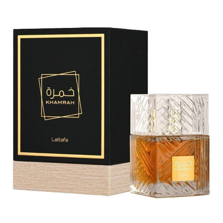 Lattafa Khamrah Black 100ML EDP rich oriental spicy fragrance for men available at Luca Perfumes Qatar with fast delivery across Doha

