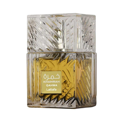 Lattafa Khamrah Qahwa 100ML EDP warm oriental coffee fragrance for men available at Luca Perfumes Qatar with fast delivery in Doha
