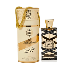 Lattafa Oud Mood 100ML EDP rich oriental oud fragrance with warm sweet notes available at Luca Perfumes Qatar with fast delivery across Doha
