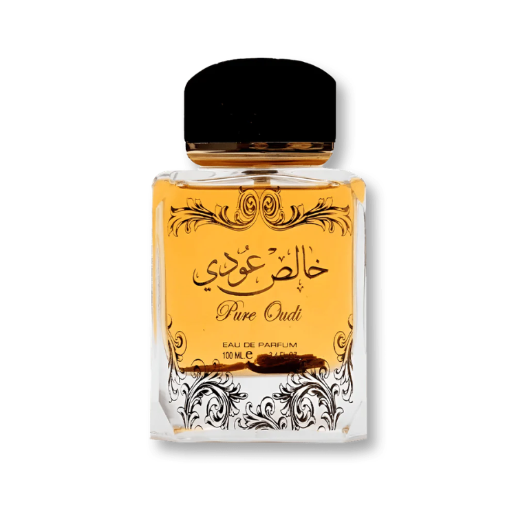 Lattafa Pure Oudi 100ML EDP rich woody oud fragrance for men available at Luca Perfumes Qatar with fast delivery across Doha
