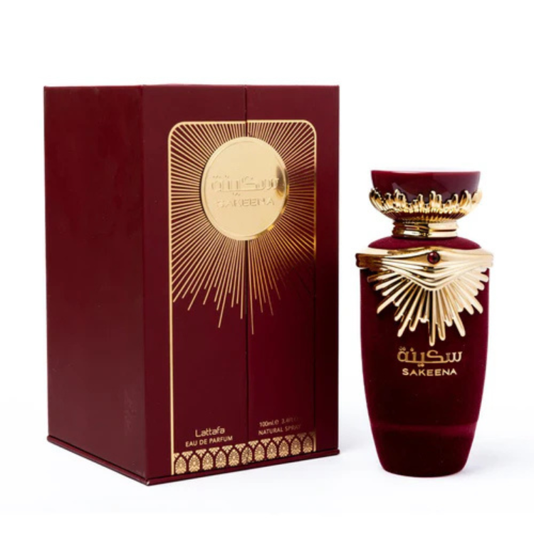 Lattafa Sakeena 100ML EDP elegant floral oriental fragrance for women available at Luca Perfumes Qatar with fast delivery in Doha
