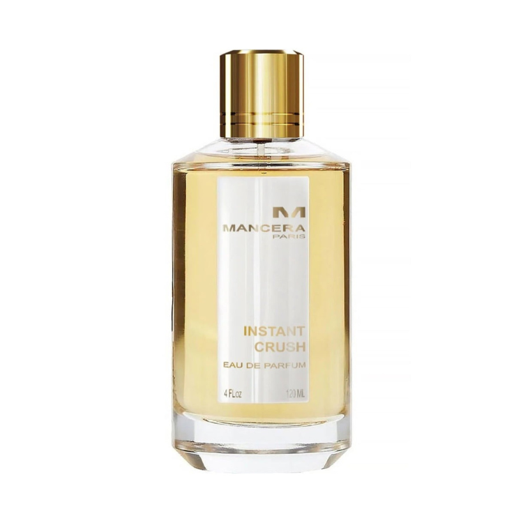 Mancera Instant Crush Eau de Parfum, Instant Crush perfume bottle, Mancera Paris niche fragrance, unisex luxury perfume, saffron amber floral scent, long lasting EDP 120 ml, French niche perfumery, Mancera glass bottle gold cap