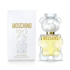 Buy Moschino Toy 2 Eau de Parfum 100ml 100ML EDP in Qatar, fun women perfume, long lasting scent, best price Doha.
