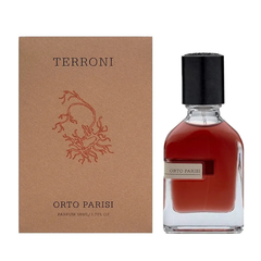 Orto Parisi Terroni 50 ML Parfum original niche fragrance for men and women available at Luca Perfumes Qatar – bold smoky woody scent in Doha Qatar
