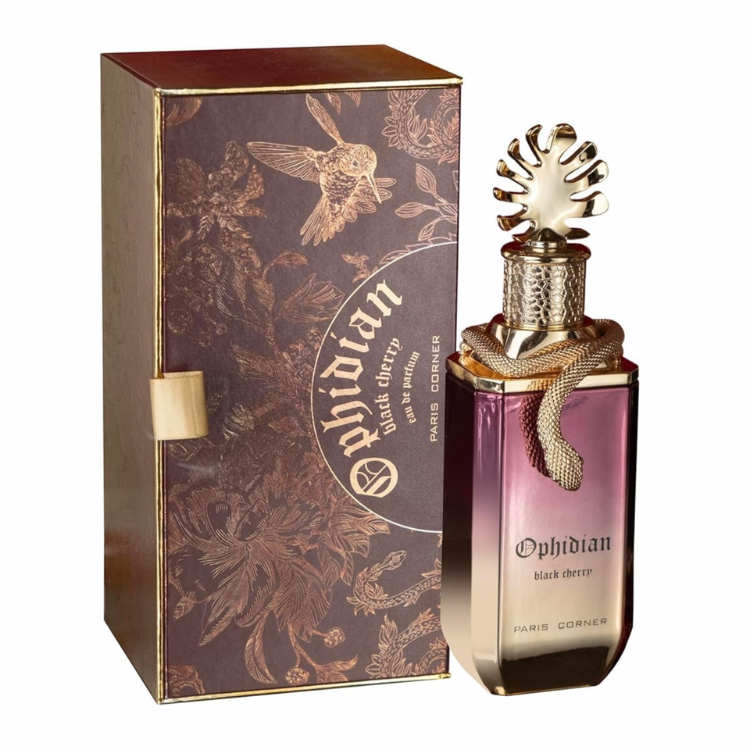 Paris Corner Ophidian Black Cherry 100 ML EDP at Luca Perfumes Qatar, original unisex perfume with rich black cherry, amber, and vanilla notes available in Doha, Qatar with fast delivery.
