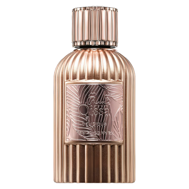 Paris Corner Qissa Delicious 100 ML EDP at Luca Perfumes Qatar, original unisex perfume with sweet gourmand, amber, and vanilla notes available in Doha, Qatar with fast delivery.
