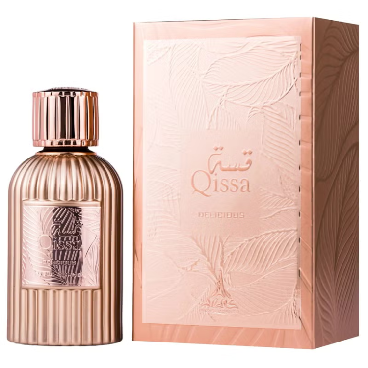 Paris Corner Qissa Delicious 100 ML EDP at Luca Perfumes Qatar, original unisex perfume with sweet gourmand, amber, and vanilla notes available in Doha, Qatar with fast delivery.
