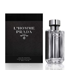 Buy Prada L’Homme Prada Eau de Toilette 100ml 100ML EDT in Qatar, elegant men perfume, long lasting scent, best price Doha.
