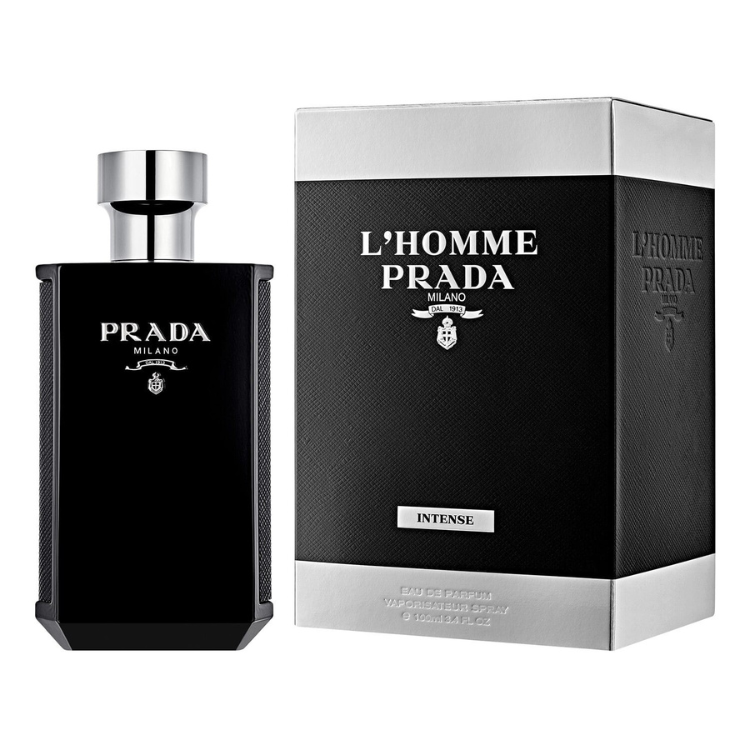 Buy Prada L’Homme Prada Intense Eau de Parfum 100ml 100ML EDP in Qatar, intense men perfume, long lasting scent, best price Doha.
