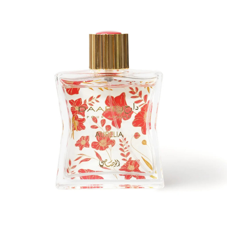 Rasasi Daarej Pour Femme Aurelia Eau De Parfum 100ML at Luca Perfumes Qatar – elegant floral and fruity women’s fragrance available in Qatar with fast delivery.
