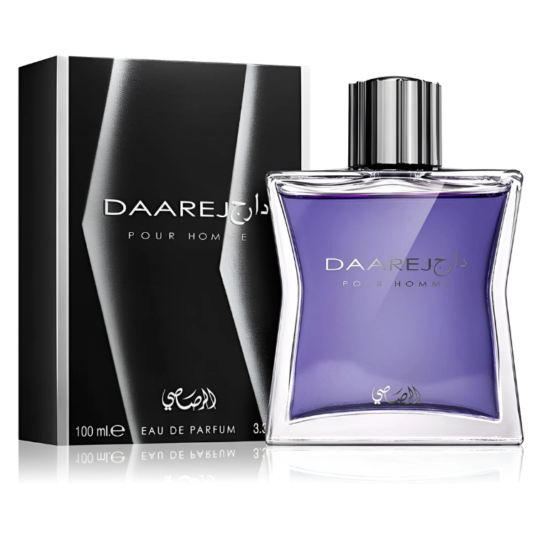 Rasasi Daarej Pour Homme Eau De Parfum 100ML at Luca Perfumes Qatar – warm spicy and woody men’s fragrance available in Qatar with fast delivery.
