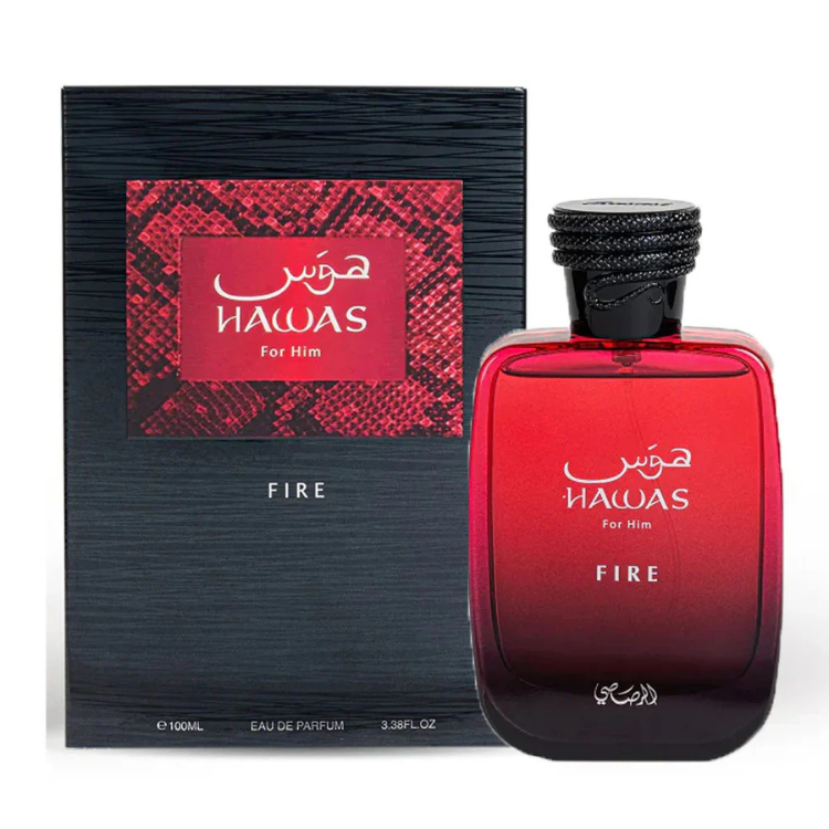 Rasasi Hawas Fire EDP 100ML for Men available at Luca Perfumes Qatar – authentic Rasasi fragrance in Doha with same day delivery across Qatar
