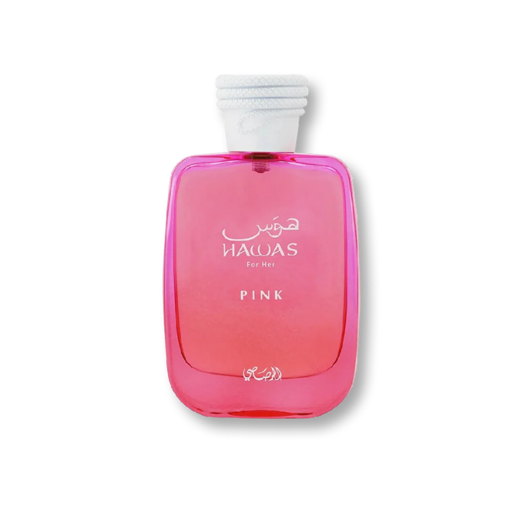 Rasasi Hawas For Her Pink Eau De Parfum 100ML at Luca Perfumes Qatar – fresh floral and fruity women’s fragrance available in Qatar with fast delivery.
