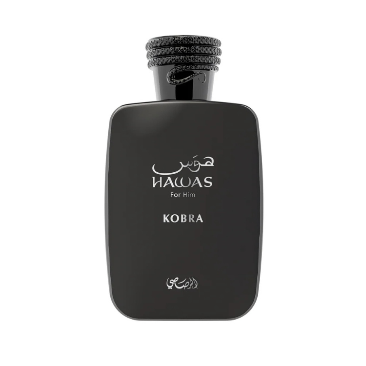 Rasasi Hawas Kobra For Him Eau de Parfum 100ML EDP – intense spicy men’s fragrance available at Luca Perfumes Qatar.
