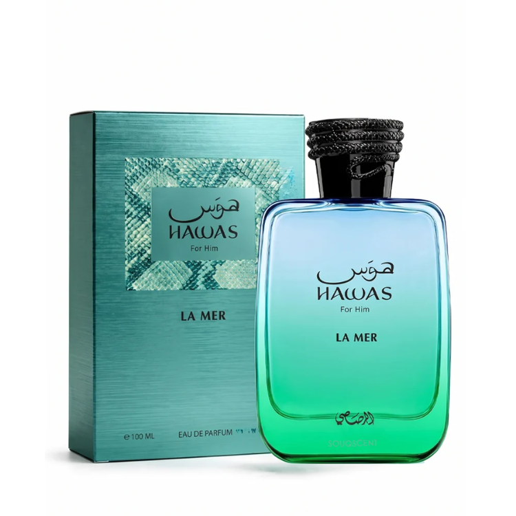 Rasasi Hawas La Mer Eau De Parfum 100ML available at Luca Perfumes Qatar – fresh, aquatic fragrance perfume in Qatar