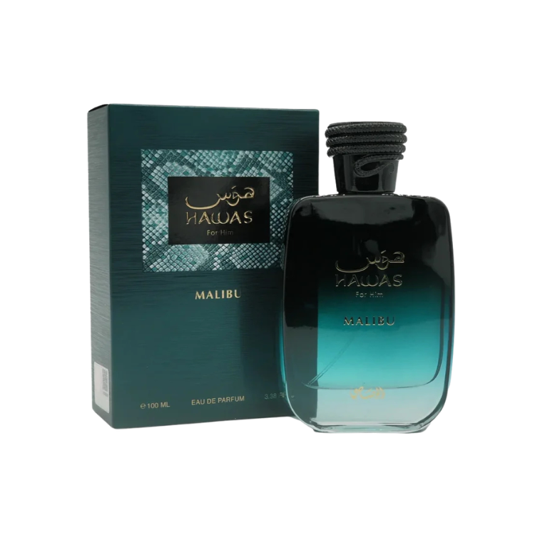Rasasi Hawas Malibu EDP 100ML available at Luca Perfumes Qatar – fresh tropical fragrance perfume in Qatar
